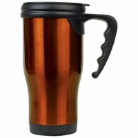 Maxam JDLTM065 14 oz Stainless Steel Travel Mug with Handle, Orange
