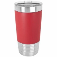 Maxam JDLTM5402 20 oz Stainless Steel Polar Camel Travel Mug with Clear Lid, Red