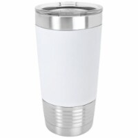 Maxam JDLTM5501 20 oz Stainless Steel Polar Camel Travel Mug with Clear Lid, White
