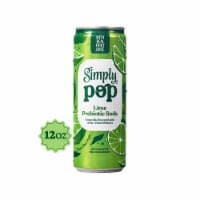 Simply POP Lime Prebiotic Soda Can Perspective: Main