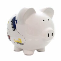 Bank White Construction Piggy Bank Ceramic Crane Backhoe Truck 3617Wt