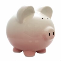 Bank Pink Ombre Piggy Bank Ceramic Save Money 3707Pk