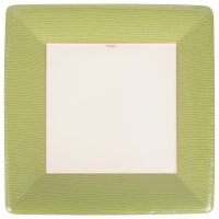 Caspari Paper Grosgrain Border Dinner Plate - Moss Green/White Perspective: Main