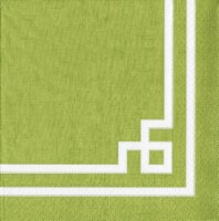 Caspari Rive Gauche Moss Cocktail Napkins - Green/White Perspective: Main