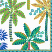 Caspari Paper Luncheon Napkins - Paradise Palms White Perspective: Main