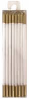 Caspari Slim Birthday Candles - White/Gold Perspective: Main