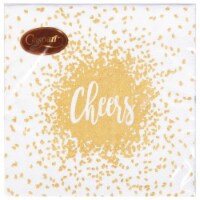Caspari Cheers Gold/White Cocktail Napkin Perspective: Main