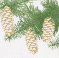 Caspari Pinecones Paper Napkins Perspective: Main