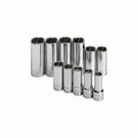 Sk Professional Tools Socket Set,Chrome,3/8 in,12 Pt 1871