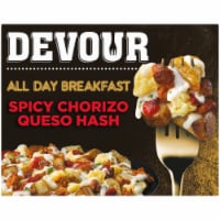 DEVOUR All Day Breakfast Spicy Chorizo Queso Hash with Jalapeno Queso Sauce & Mozzarella Cheese Meal