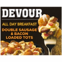 DEVOUR All Day Breakfast Double Sausage & Smoked Bacon Loaded Tater Tots Frozen Meal