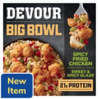 Devour Big Bowl Spicy Fried Chicken with Sweet and Spicy Glaze, Box Perspective: Main