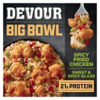 Devour Big Bowl Spicy Fried Chicken with Sweet and Spicy Glaze, Box Perspective: Main