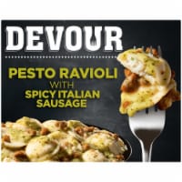 DEVOUR Pesto Ravioli with Spicy Italian Sausage & Classic Basil Frozen Meal