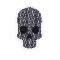 Grey Skull Shaped Stick-On Phone Wallet