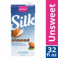 Silk Dairy Free Shelf Stable Unsweeted Original Almond Milk Quart Perspective: Main