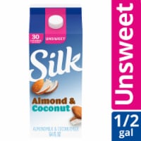 Silk Dairy Free Unsweeted Original Almond & Coconut Milk Half Gallon Perspective: Main