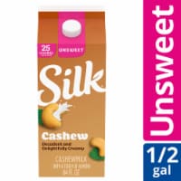 Silk Dairy Free Unsweetened Creamy Cashew Milk Half Gallon Perspective: Main