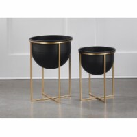 Tripar International 21530 Metal Bin Indoor Plant Stands - Set of 2