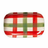 Tis Season Plaid Reactive Glaze Platter
