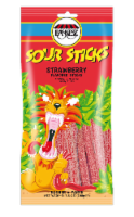 Paskesz Strawberry Flavored Sour Sticks Candy Perspective: Main