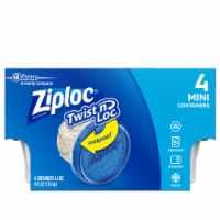 Ziploc Brand, Food Storage Containers with Lids, Twist 'n Loc, Medium  Round, 4 ct