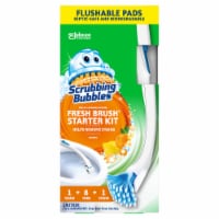 Scrubbing Bubbles Fresh Brush Toilet Cleaning Large Starter Kit, Citrus Scent, 8 Count Perspective: Main