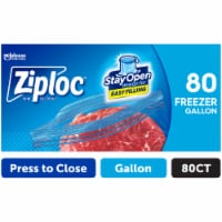 Ziploc Gallon Food Storage Freezer Bags, New Stay Open Design with Stand-Up  Bottom, Easy to Fill, 80 Count