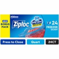 Ziploc Quart Freezer Bags Press to Close 24 Count Perspective: Main