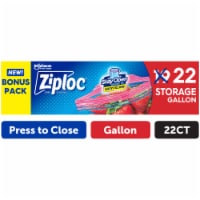 Ziploc Gallon Storage Bags Press to Close 22 Count Perspective: Main