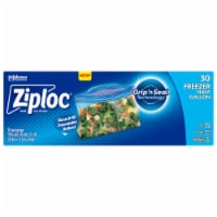 Ziploc® Brand Freezer Bags with Stay Open Design, Half Gallon, 30, Patented Stand-up Bottom Perspective: Main