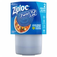 Ziploc Twist 'n Loc 1 Qt. Clear Round Food Storage Container with Lids  (2-Pack)