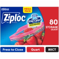 Ziploc® Brand Storage Bags with Stay Open Design for Easy Filling, 1 gal, 80 ct Perspective: Main