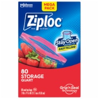 Ziploc® Brand Storage Bags with Stay Open Design for Easy Filling, 1 gal, 80 ct Perspective: Main