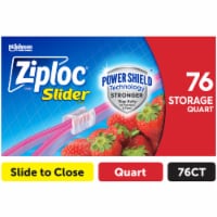 Ziploc Slider Storage Bags, Reusable Quart Size Bags, Power Shield Technology, 76 Count Perspective: Main