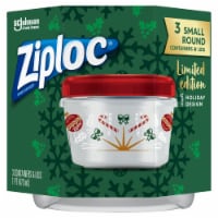 Ziploc Limited Edition Holiday Design Small Round Containers & Lids - 3 Pack Perspective: Main