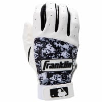 Franklin Digitek Youth Batting Gloves - White/Gray/Black Perspective: Main