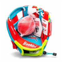 Franklin Sports Air Tech Baseball Glove with Ball - Blue/Red Perspective: Main
