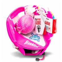 Franklin Sports Air Tech Baseball Glove with Ball - White/Pink Perspective: Main