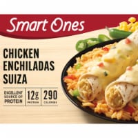 Smart Ones Chicken Enchiladas Suiza with Zesty Light Sour Cream Green Chile Sauce & Spanish Rice Perspective: Main