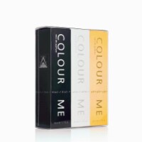 Colour Me Black/White/Gold Homme - Fragrance for Men - 1.7 oz Parfum de Toilette Triple Pack