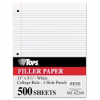 Filler Paper, 3-Hole, 8.5 x 11, Medium/College Rule, 500/Pack 62349