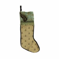 CC Christmas Decor 27  Tortilla Brown and Sage Green Embroidered Patina Jacquard Christmas