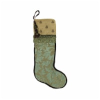 CC Christmas Decor 28 Sage Green and Tortilla Brown Embroidered Patina Jacquard Christmas