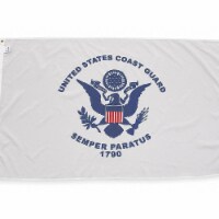 U.S. Coast Guard Military Flag 3x5 ft. Nylon SolarGuard Nyl-Glo Perspective: Main