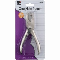 1 Hole Paper Punch with Catcher, Metal, Silver