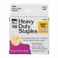 Staples, Heavy Duty, 3/8  Leg Length, Carbon Steel, Silver, Box of 1000