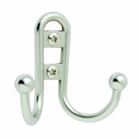 Amerock 2-3/4 in. L Silver Zinc Small Double Prong Hook 1 pk Amerock 2-3/4 in. L Silver Zinc Small Double Prong Hook 1 pk