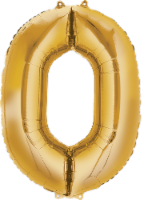 Anagram Number 0 Gold Balloon