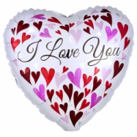 Anagram 66780 Helium I Love You Happy Hearts Flat Foil Balloon Perspective: Main
